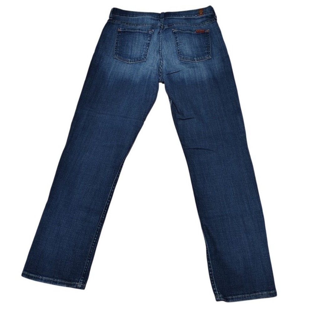 7 For All Mankind Denim Blue Jeans Dark Wash Straight Leg Women's Size 29 W - Picture 3 of 9